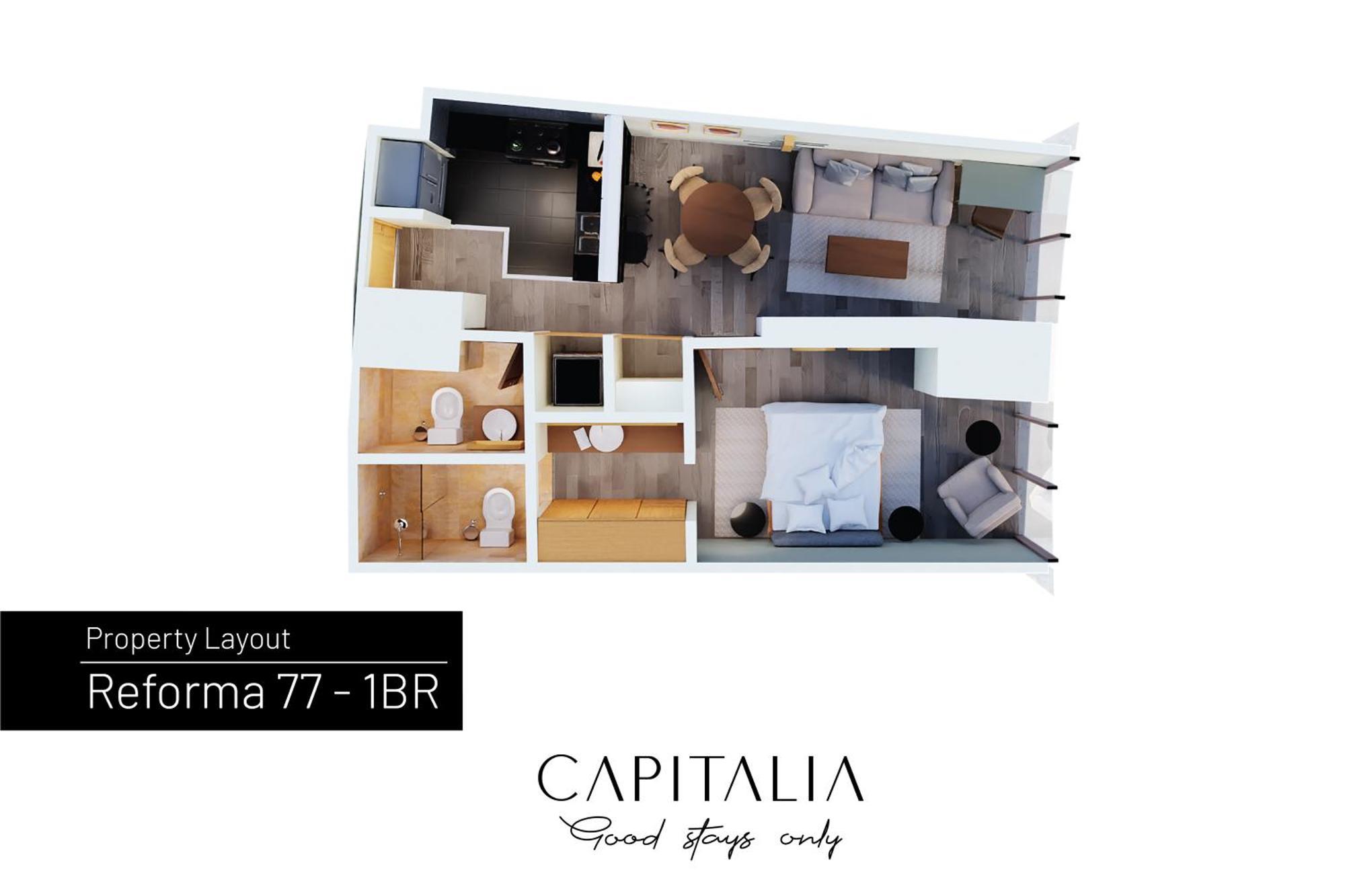 Capitalia - Apartments - Reforma Centro Mexico City Phòng bức ảnh